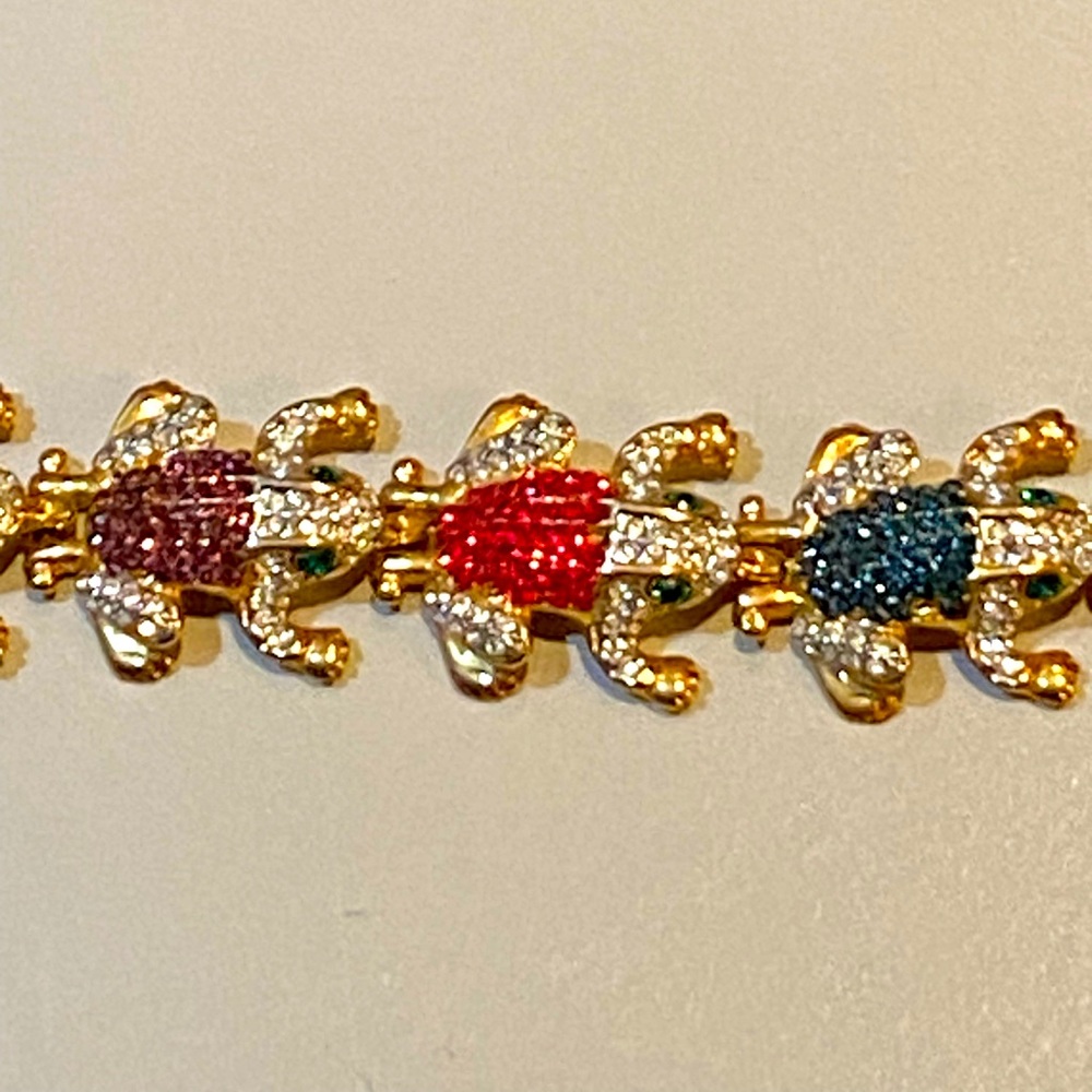 Diamond turtle bracelet multicolor